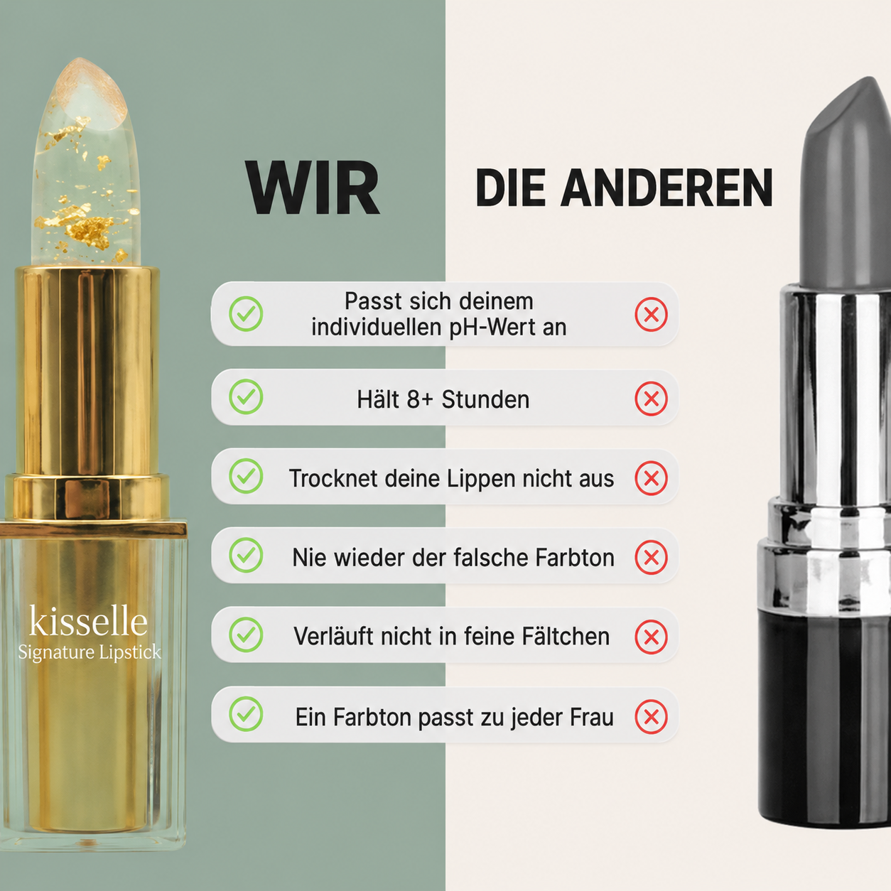 Kisselle pH-adaptiver Lippenstift